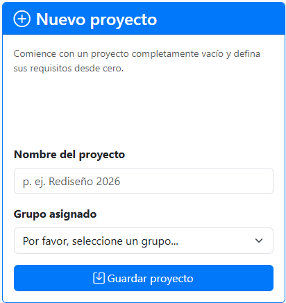 Crear un nuevo proyecto