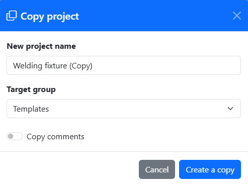 Copy a project