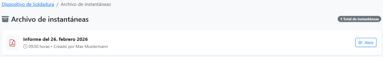 Archivo de snapshots