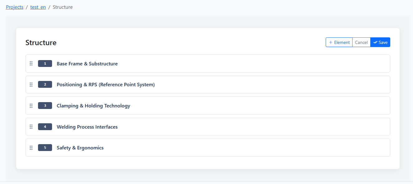 Structure Editor Interface